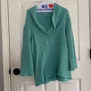 Cowl neck sweater tunic top knit